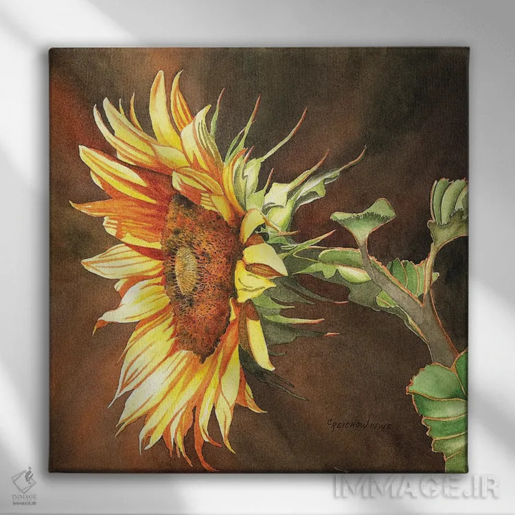 تابلو اینجا خورشید میآید اثر کریستین ریشو - نمای روبهرو روی دیوار