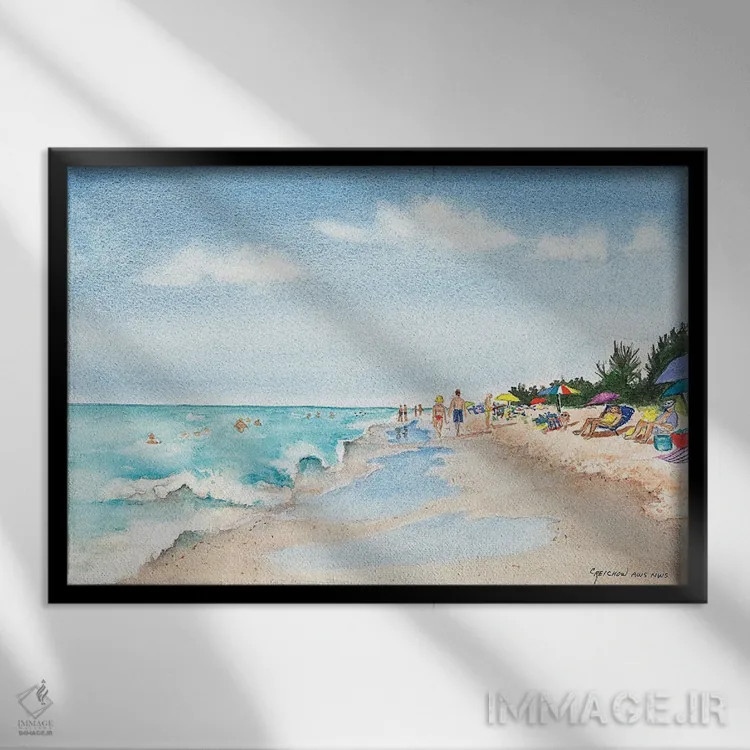 تابلو روز ساحلی فلوریدا اثر کریستین ریشو - نمای قابدار مشکی