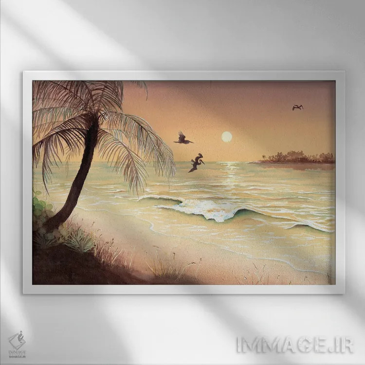 تابلو پرواز عصرگاهی اثر کریستین ریشو - نمای قابدار سفید