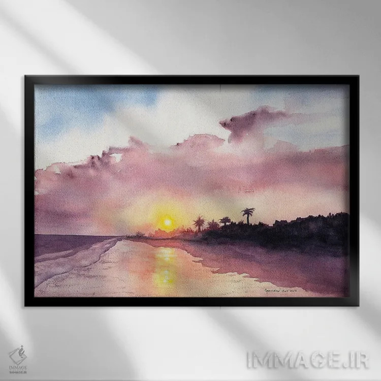 تابلو عصر فلوریدا اثر کریستین ریشو - نمای قابدار مشکی