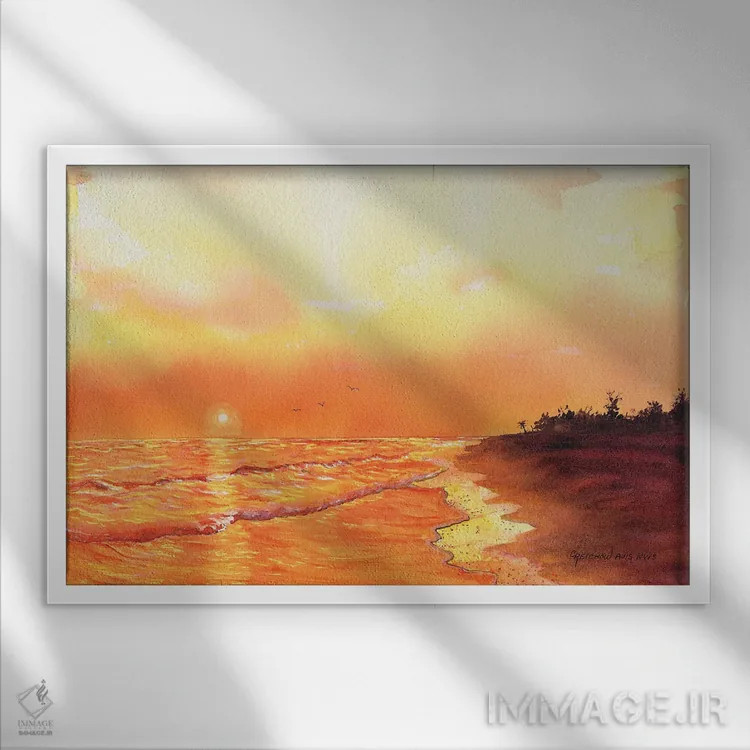 تابلو درخشش اثر کریستین ریشو - نمای قابدار سفید