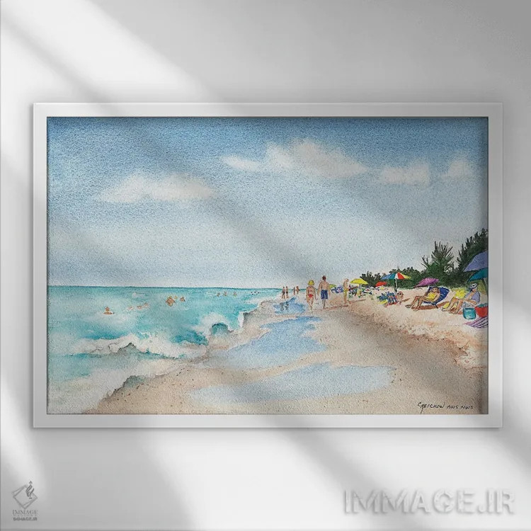 تابلو روز ساحلی فلوریدا اثر کریستین ریشو - نمای قابدار سفید