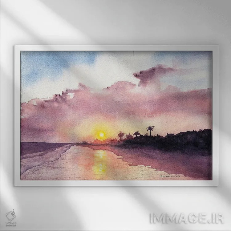 تابلو عصر فلوریدا اثر کریستین ریشو - نمای قابدار سفید