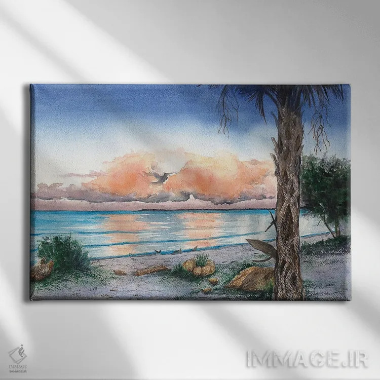 تابلو نزدیک غروب اثر کریستین ریشو - نمای روبهرو روی دیوار