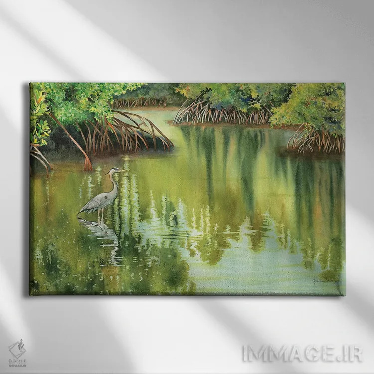 تابلو در آرامش اثر کریستین ریشو - نمای روبهرو روی دیوار