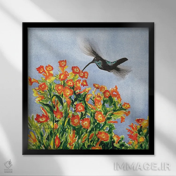 تابلو آواز زیر لب اثر کریستین ریشو - نمای قابدار مشکی