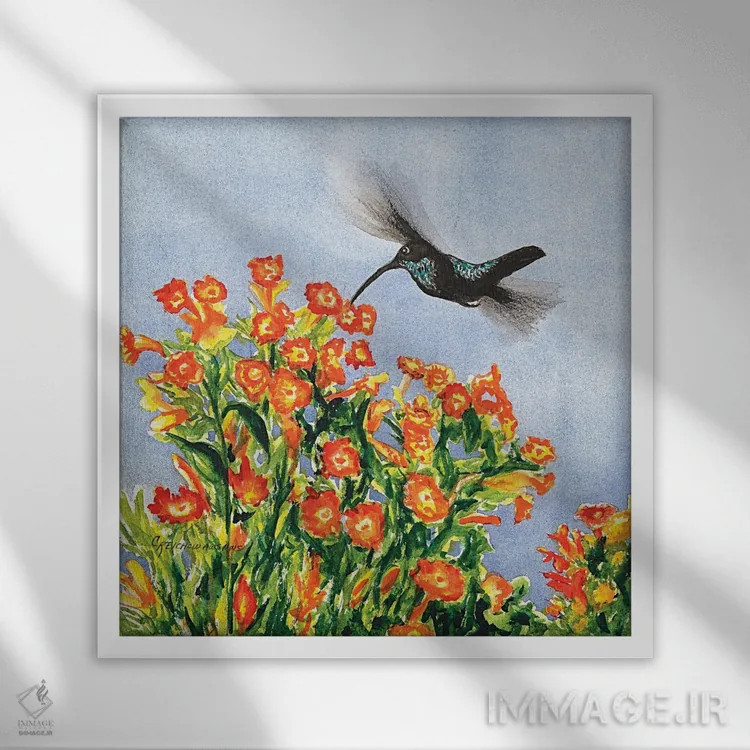 تابلو آواز زیر لب اثر کریستین ریشو - نمای قابدار سفید