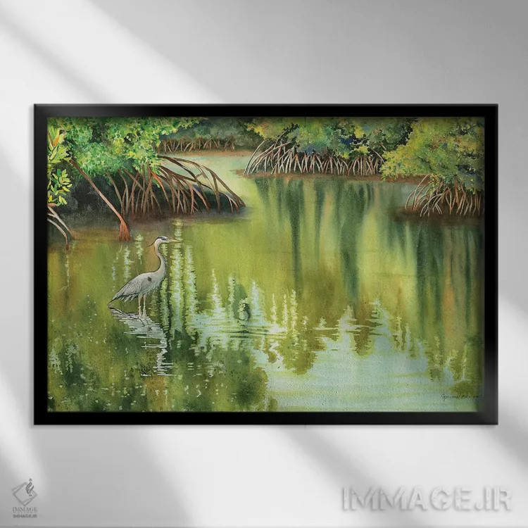 تابلو در آرامش اثر کریستین ریشو - نمای قابدار مشکی