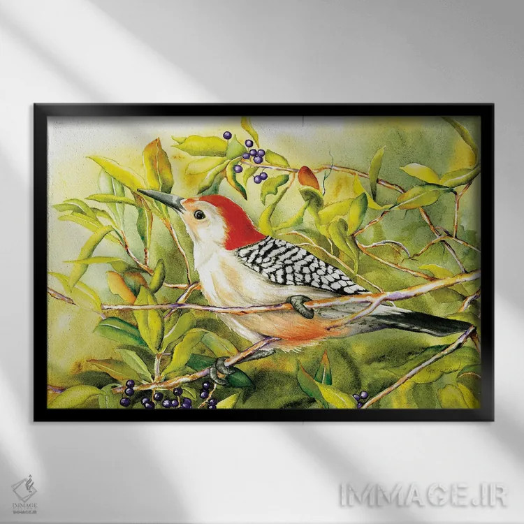 تابلو توتهای بنفش اثر کریستین ریشو - نمای قابدار مشکی