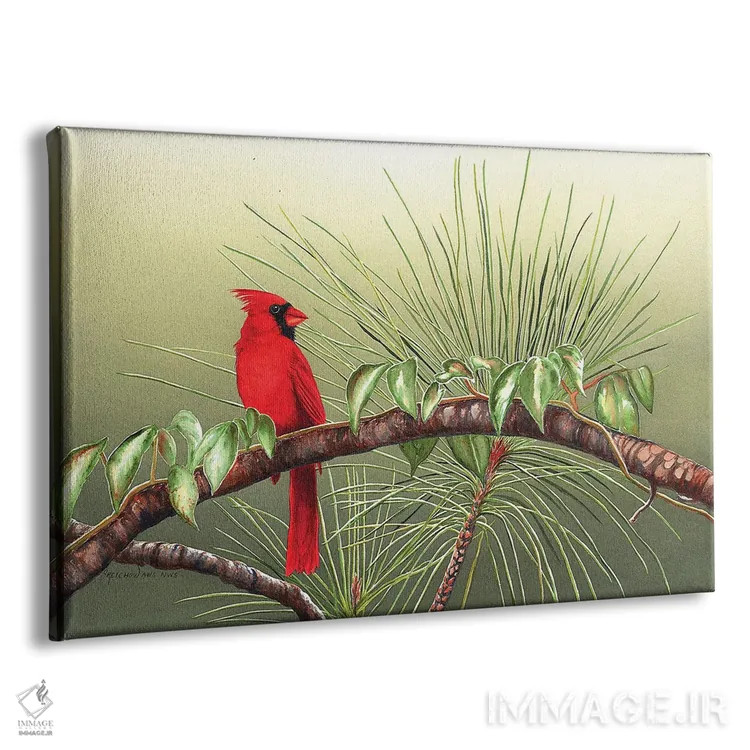 تابلو نشسته بر شاخهٔ روز اثر کریستین ریشو - نمای پرسپکتیو محصول