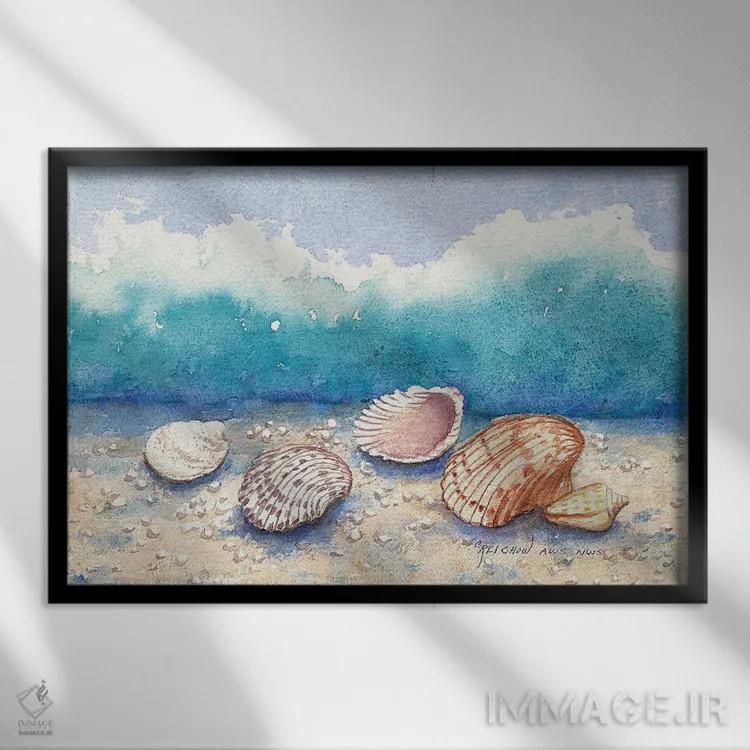 تابلو همصدفها اثر کریستین ریشو - نمای قابدار مشکی