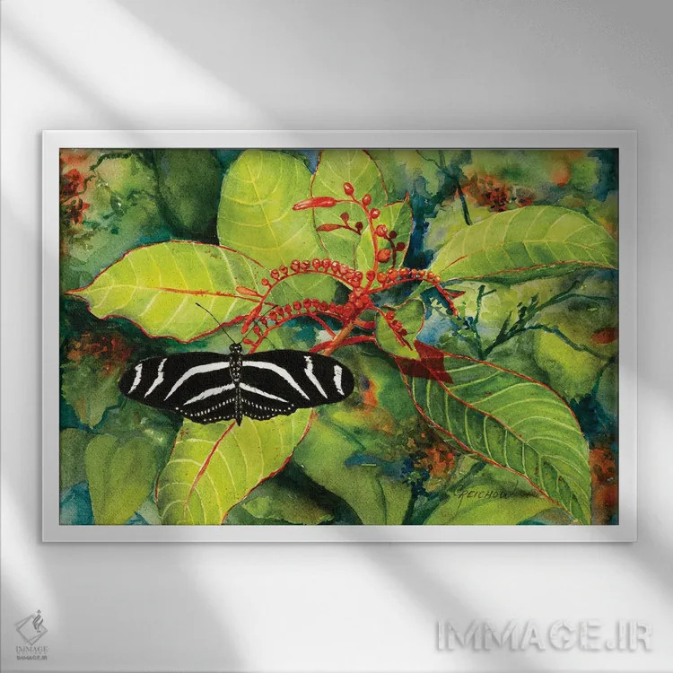 تابلو ساکت اما پر سر و صدا اثر کریستین ریشو - نمای قابدار سفید