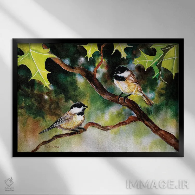 تابلو ما دو نفر اثر کریستین ریشو - نمای قابدار مشکی