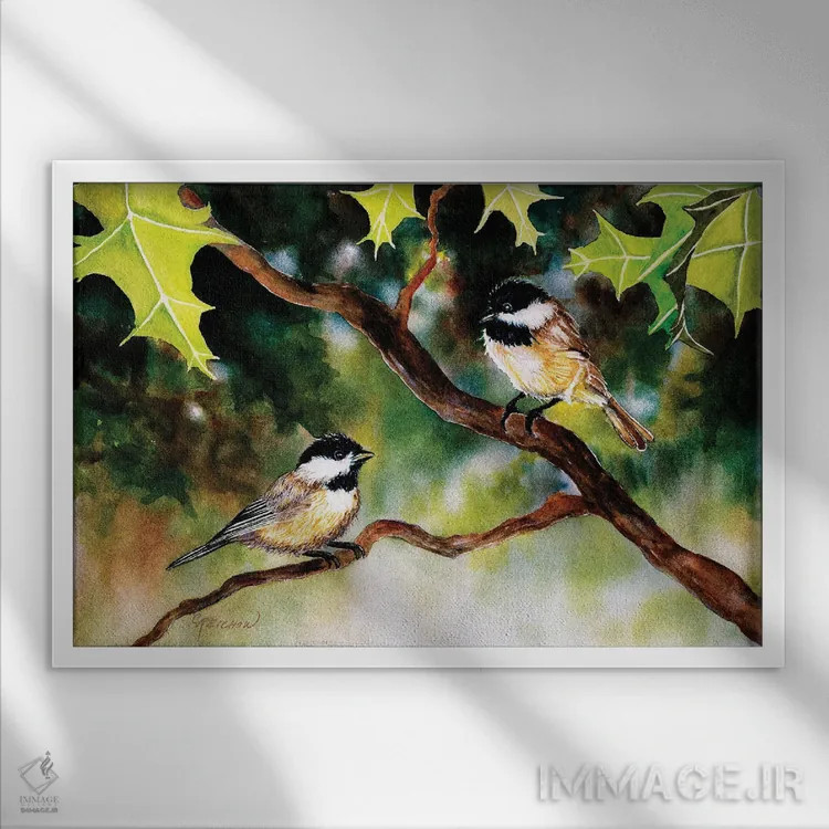 تابلو ما دو نفر اثر کریستین ریشو - نمای قابدار سفید