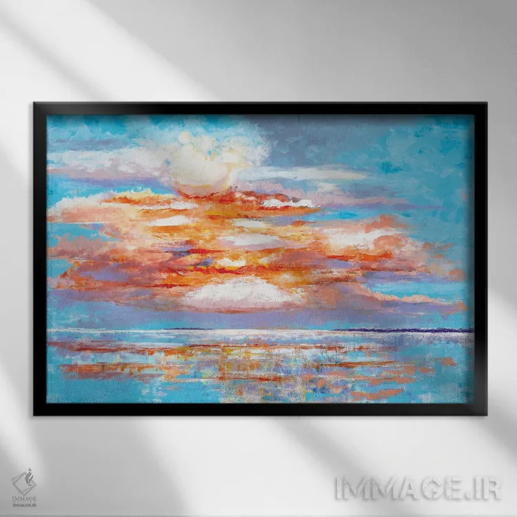 تابلو آسمان درخشان II اثر کریستین ریشو - نمای قابدار مشکی