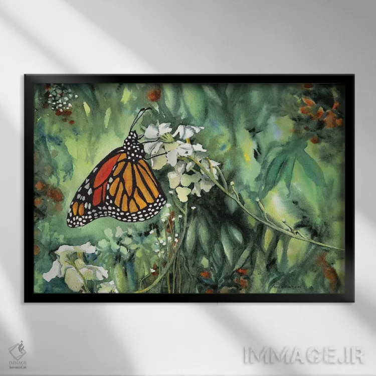 تابلو لذتهای زمینی اثر کریستین ریشو - نمای قابدار مشکی