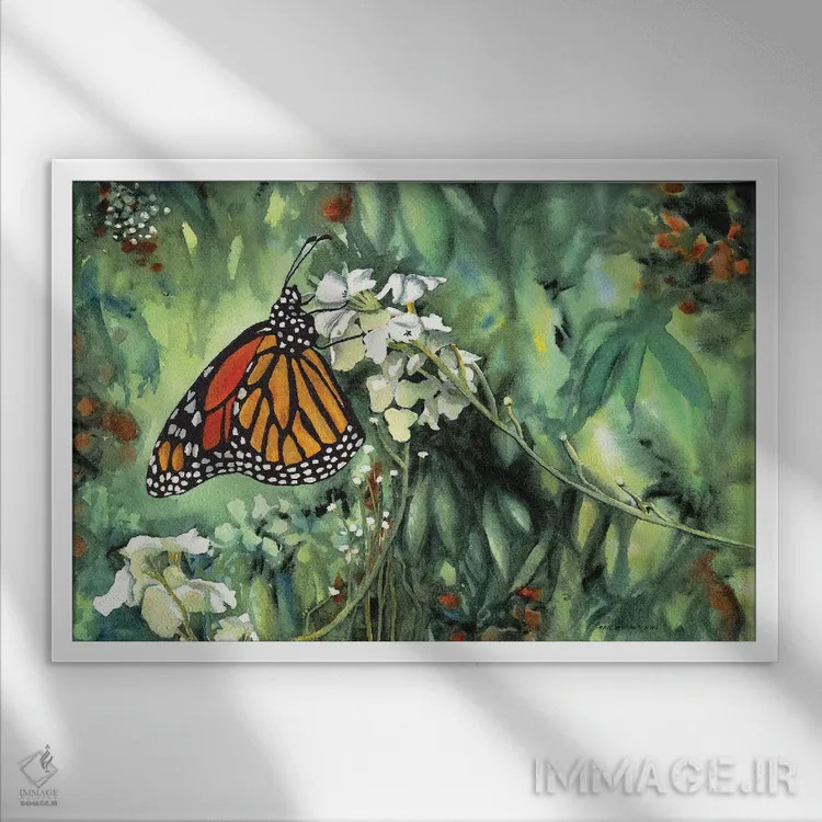 تابلو لذتهای زمینی اثر کریستین ریشو - نمای قابدار سفید