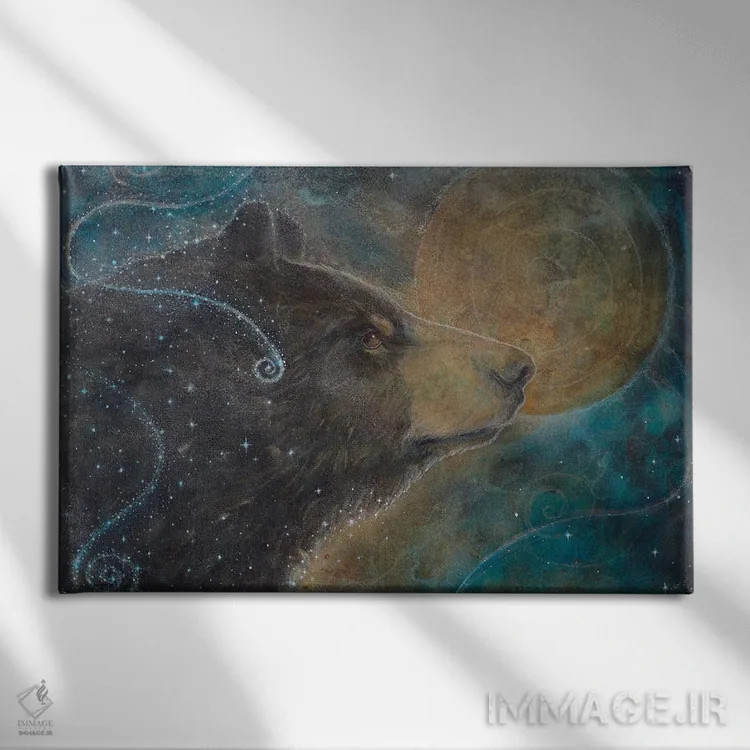 تابلو خاطرهٔ کیهانی اثر کتی مککللند - نمای روبهرو روی دیوار