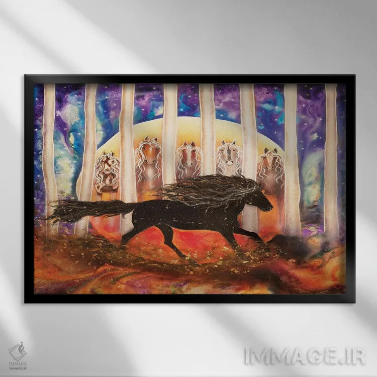 تابلو پرواز به سوی ناشناخته اثر کتی مککللند - نمای قابدار مشکی