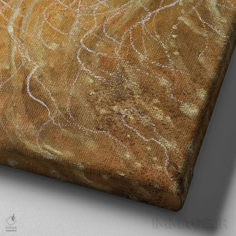 تابلو خورشید شیر اثر کتی مککللند - نمای نزدیک بافت بوم