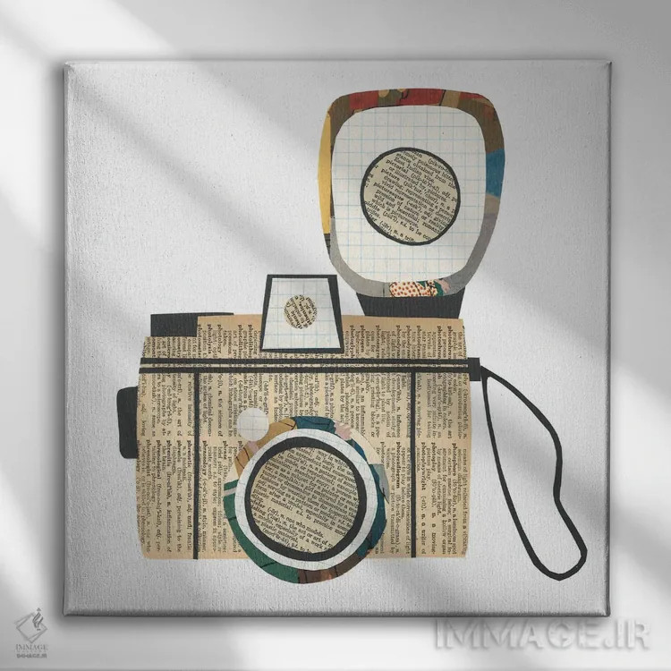 تابلو دوربین عکاسی اثر پیپر کاتز (استودیو طراحی کاغذی) - نمای روبهرو روی دیوار