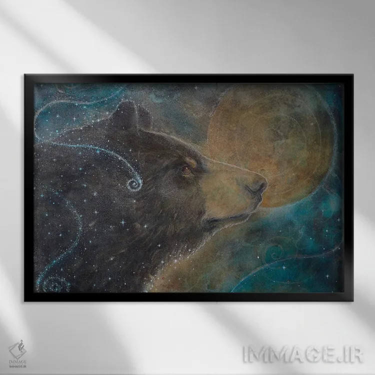 تابلو خاطرهٔ کیهانی اثر کتی مککللند - نمای قابدار مشکی