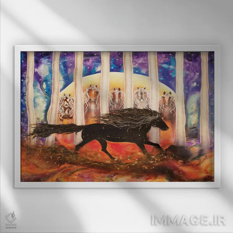 تابلو پرواز به سوی ناشناخته اثر کتی مککللند - نمای قابدار سفید