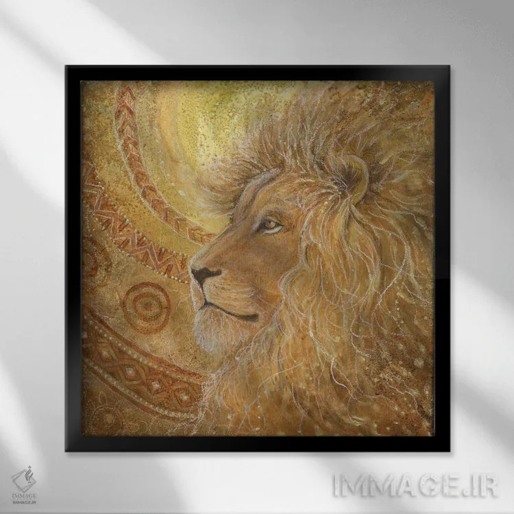 تابلو خورشید شیر اثر کتی مککللند - نمای قابدار مشکی