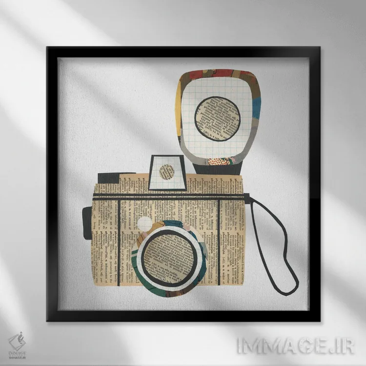 تابلو دوربین عکاسی اثر پیپر کاتز (استودیو طراحی کاغذی) - نمای قابدار مشکی