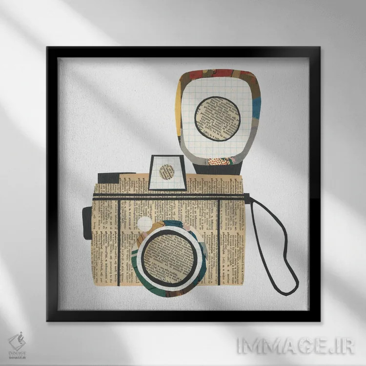 تابلو دوربین عکاسی اثر پیپر کاتز (استودیو طراحی کاغذی) - نمای قابدار مشکی