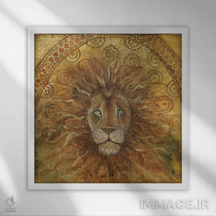 تابلو روح شیر اثر کتی مککللند - نمای قابدار سفید