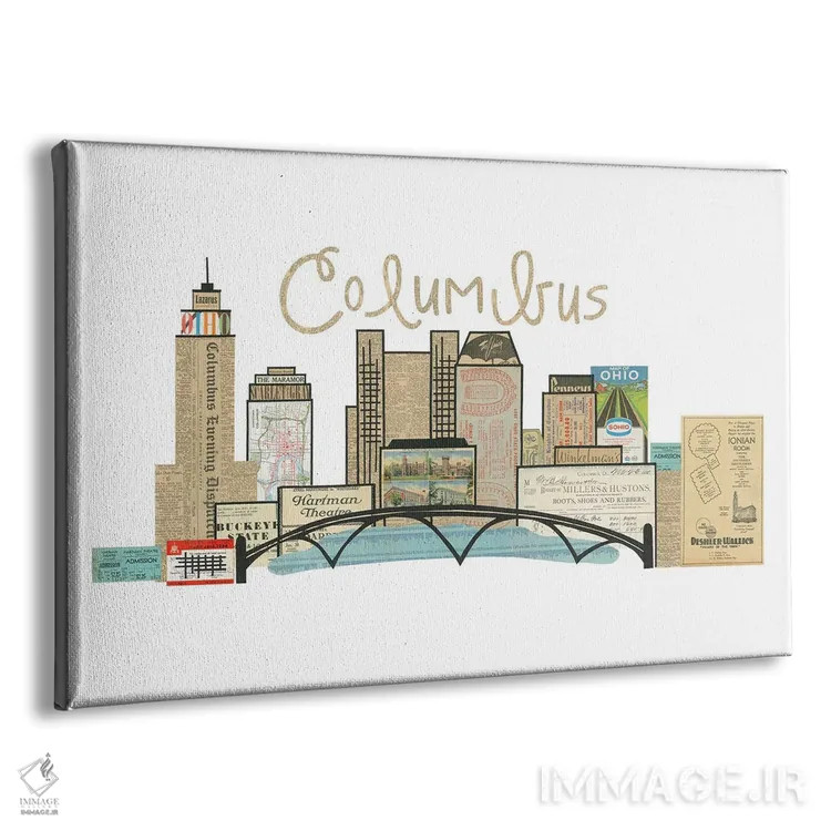 تابلو خط افق افقی کلمبوس اوهایو اثر پیپر کاتز (استودیو طراحی کاغذی) - نمای پرسپکتیو محصول