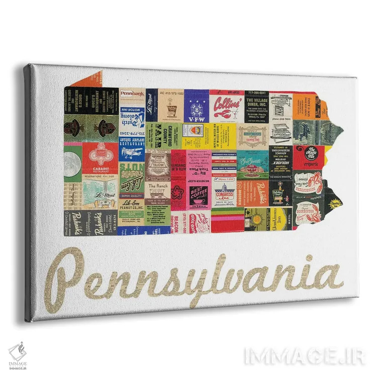 تابلو دفتر کبریت پنسیلوانیا اثر پیپر کاتز (استودیو طراحی کاغذی) - نمای پرسپکتیو محصول