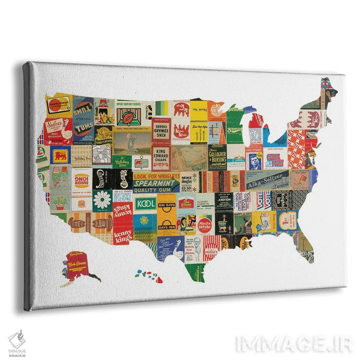 تابلو ایالات متحده آمریکا اثر پیپر کاتز (استودیو طراحی کاغذی) - نمای پرسپکتیو محصول