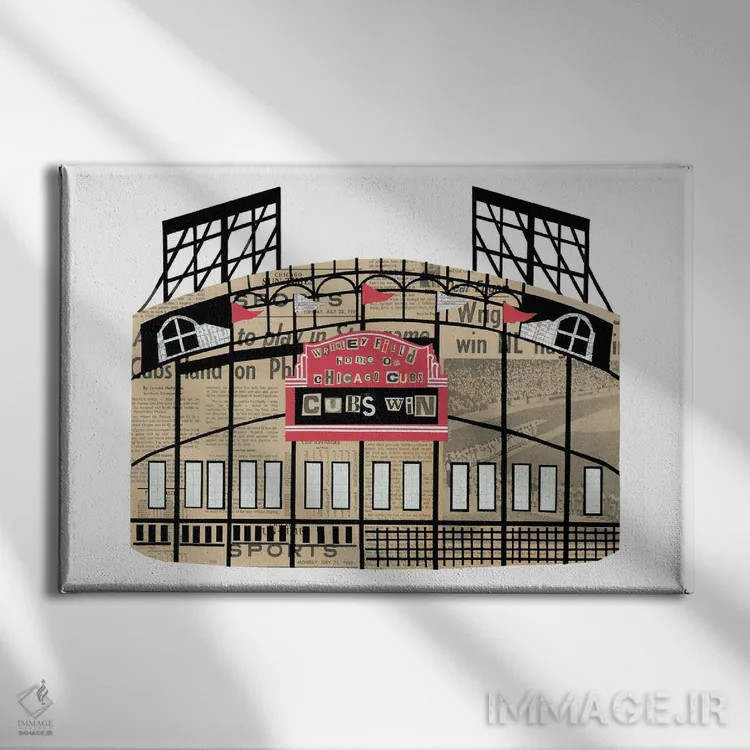 تابلو ورزشگاه ریگلی (شیکاگو) اثر پیپر کاتز (استودیو طراحی کاغذی) - نمای روبهرو روی دیوار