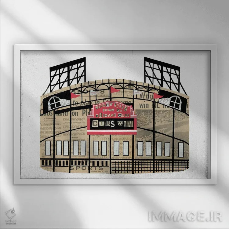 تابلو ورزشگاه ریگلی (شیکاگو) اثر پیپر کاتز (استودیو طراحی کاغذی) - نمای قابدار سفید
