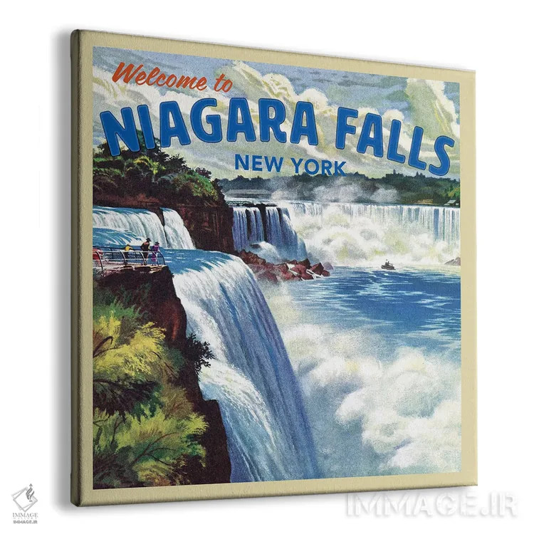 تابلو به آبشار نیاگارا خوش آمدید اثر سَتردی ایونینگ پُست (مجله و برند هنری آمریکایی) - نمای پرسپکتیو محصول