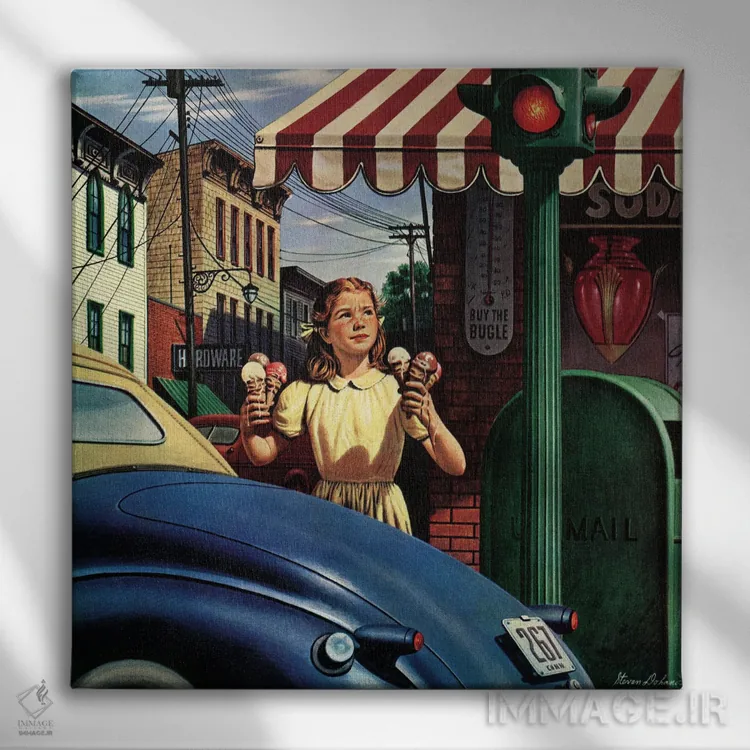 تابلو بستنیهای چکهکننده اثر استوان دوهانوس - نمای روبهرو روی دیوار