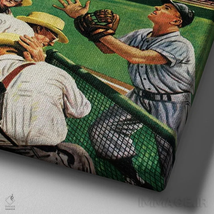 تابلو گرفتن توپ هومران اثر استوان دوهانوس - نمای نزدیک بافت بوم