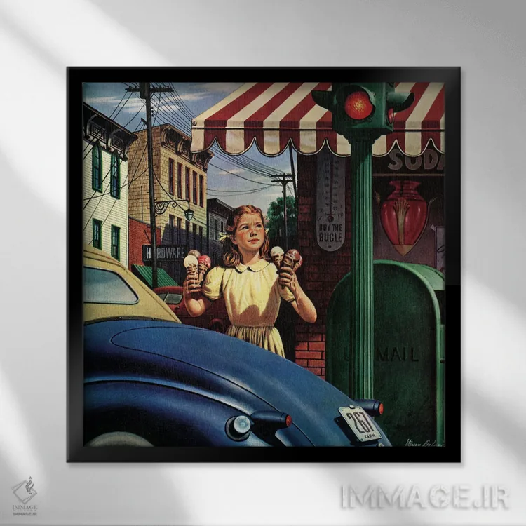 تابلو بستنیهای چکهکننده اثر استوان دوهانوس - نمای قابدار مشکی