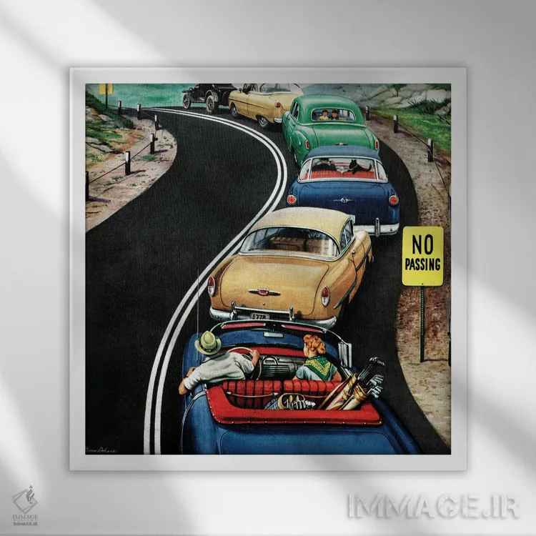 تابلو سبقت ممنوع اثر استوان دوهانوس - نمای قابدار سفید