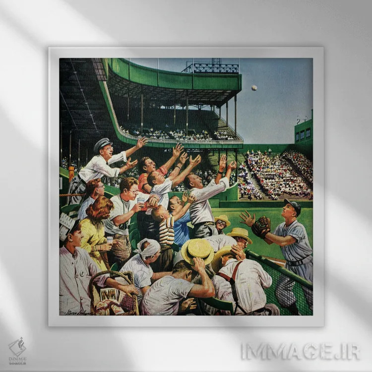 تابلو گرفتن توپ هومران اثر استوان دوهانوس - نمای قابدار سفید