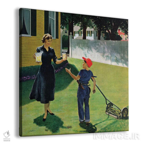 تابلو لیموناد برای پسر چمنزن اثر جورج هیوز - نمای پرسپکتیو محصول