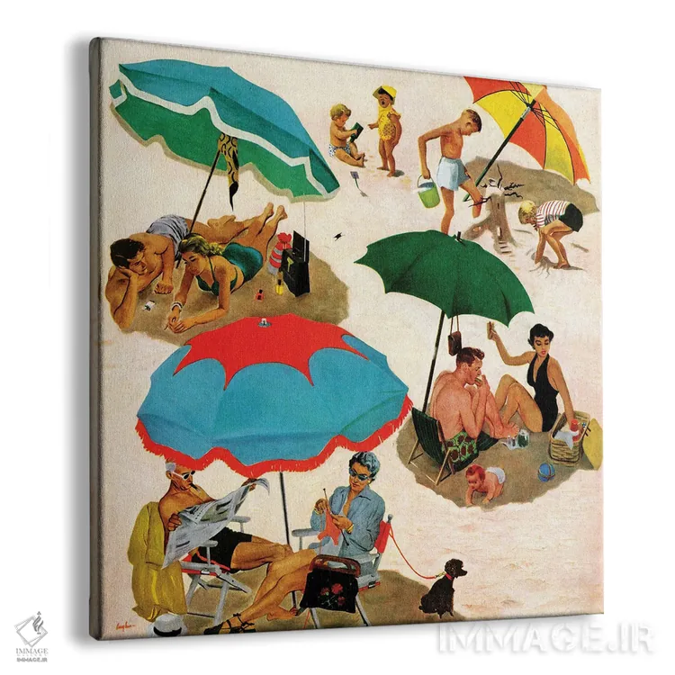 تابلو زوجها در ساحل اثر جورج هیوز - نمای پرسپکتیو محصول