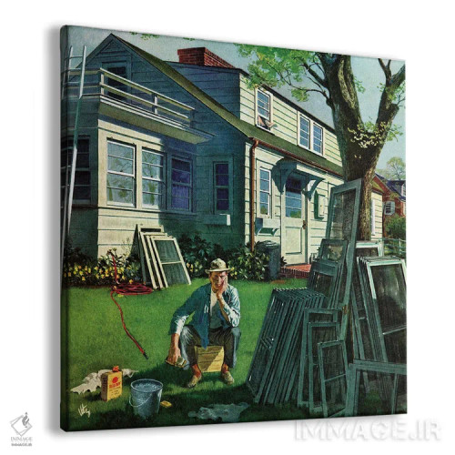 تابلو توری پنجره اثر ثورتون اوتز (هنرمند آمریکایی) - نمای پرسپکتیو محصول