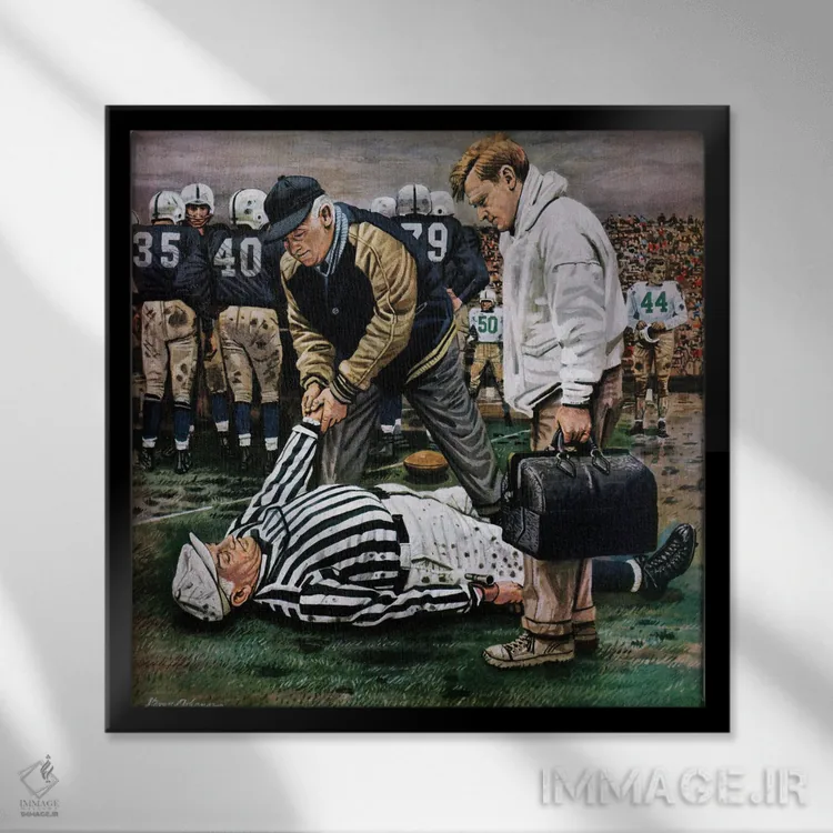 تابلو داور بیهوش اثر استوان دوهانوس - نمای قابدار مشکی