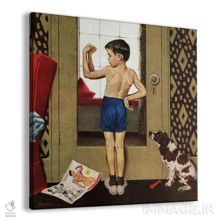 تابلو چارلز اطلس جوان (بدنساز آمریکایی) اثر جورج هیوز - نمای پرسپکتیو محصول