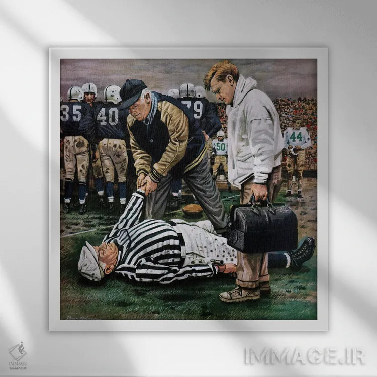 تابلو داور بیهوش اثر استوان دوهانوس - نمای قابدار سفید