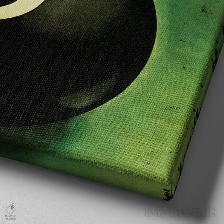 تابلو دنیا بهمثابه توپ بیلیارد سفید اثر امت واتسون - نمای نزدیک بافت بوم