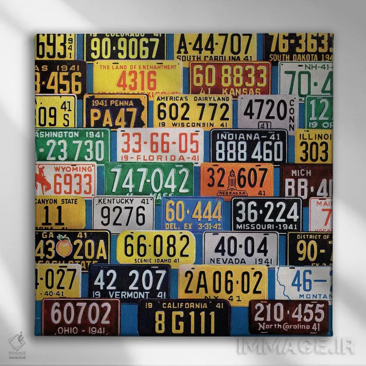 تابلو پلاک خودرو اثر اچ. ویلسون اسمیت - نمای روبهرو روی دیوار